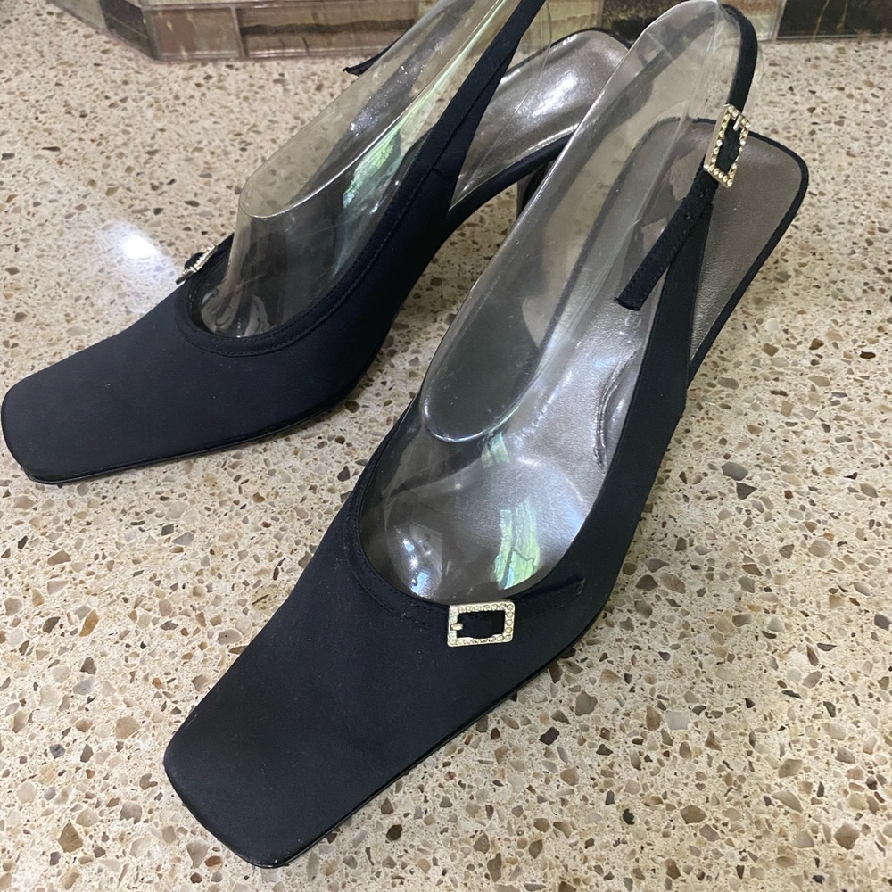 Nine West - satin pumps w/rhinestones - 8.5 -